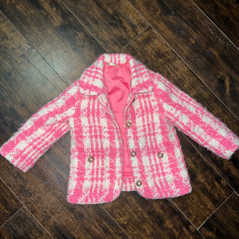LoveShackFancy little girl tweed coat